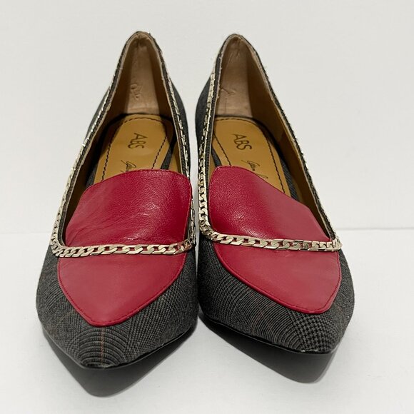 ABS Allen Schwartz Womens Bianka Houndstooth Stiletto Pumps 8 Statement Runway - Picture 4 of 12